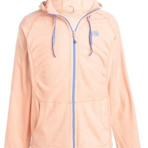 The North Face Pastel Orange Full Zip Hooded Fleece Jacket - Size S - EUC
